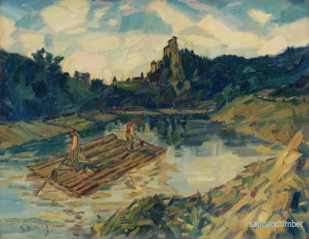 Reproduktion av målningen av träbalkar vid Orava-floden - Gustav Mahler - Bild 2