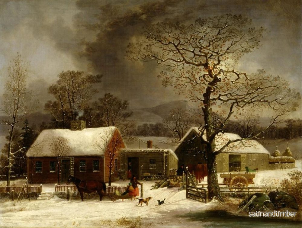 Reproduktion av målningen av vinterscen i New Haven, Connecticut - George Henry Durrie - Bild 2