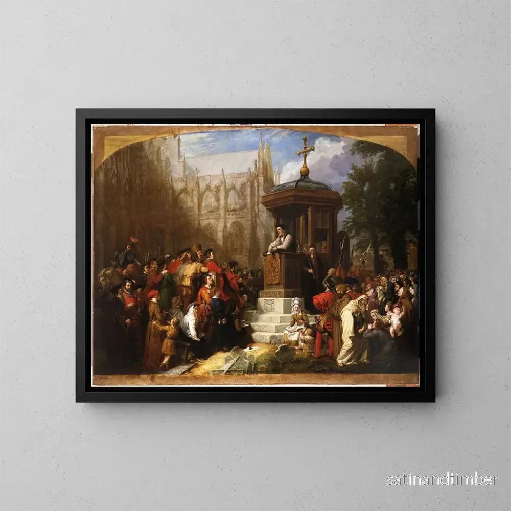 Reproduktion av målningen Latimer predikar vid Paul’s Cross - Sir George Hayter