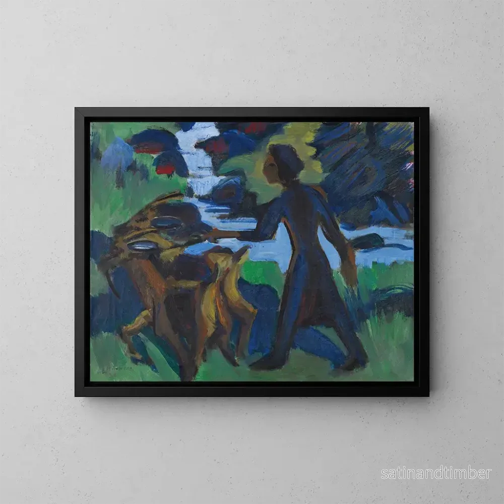 Reproduktion av målningen kvinna med get - Ernst Ludwig Kirchner