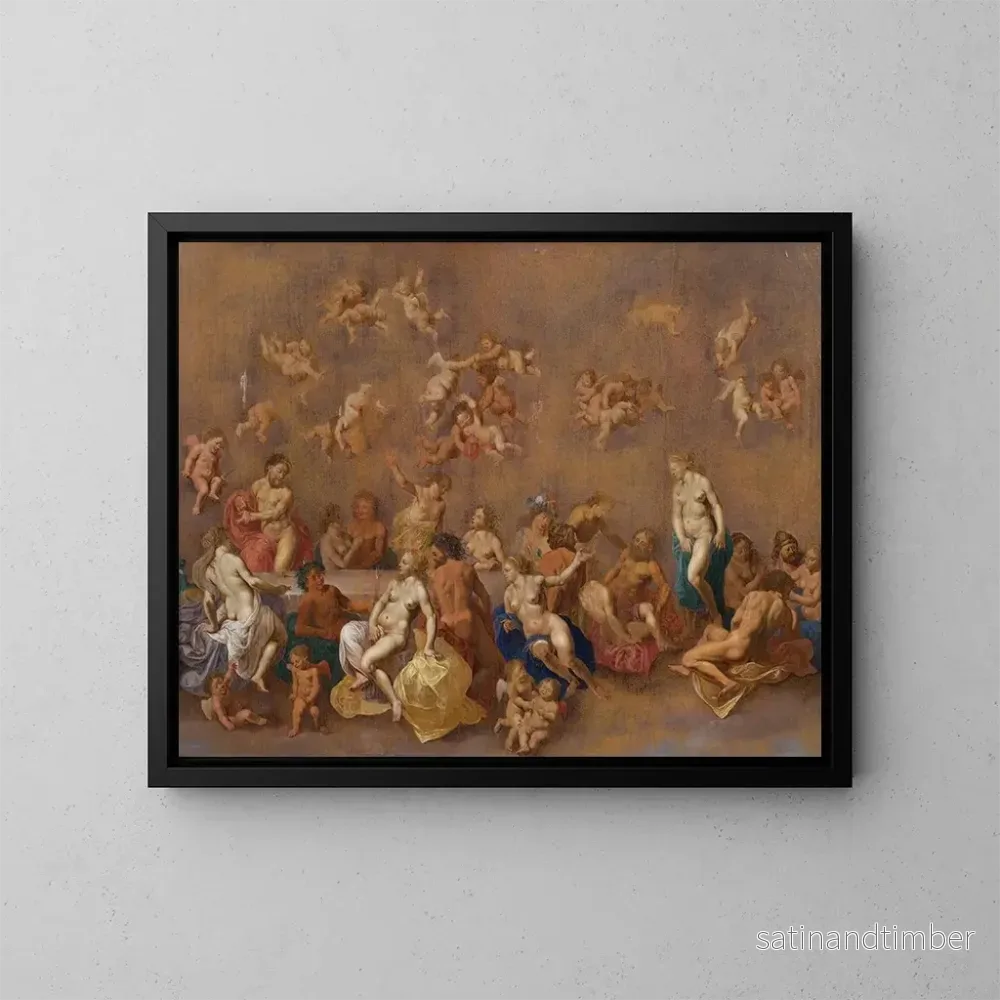 Reproduktion av målningen Fête des dieux - Cornelis van Poelenburch