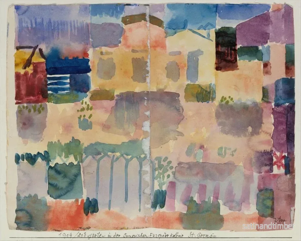 Reproduktion av målningen Trädgård i Saint-Germain, det europeiska kvarteret nära Tunis - Paul Klee - Bild 2