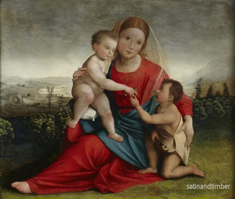 Reproduktion av målningen Vierge à l'Enfant avec l'Enfant Jean - Giovanni Francesco Caroto - Bild 2