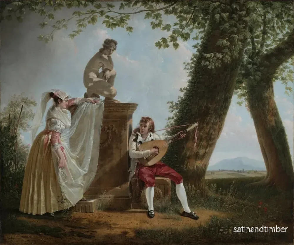 Reproduktion av målningen Sérénade dans un paysage de parc romain - Jacques Sablet - Bild 2
