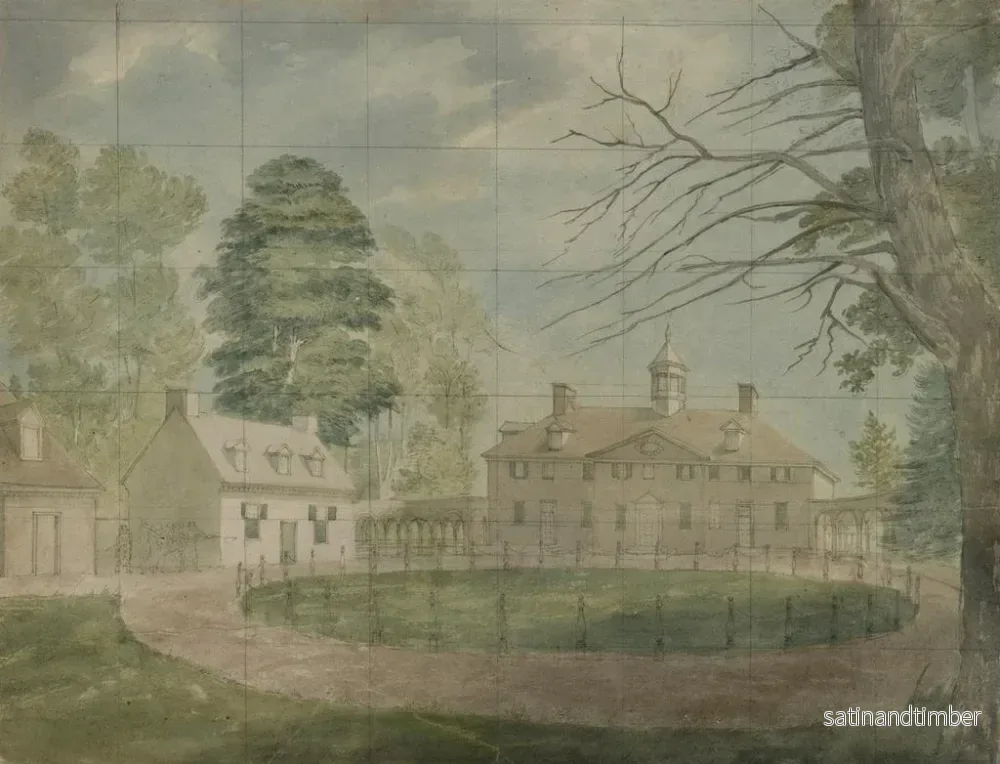 Reproduktion av målningen Mount Vernon med annexer sett från andra sidan av gången - John Rubens Smith - Bild 2