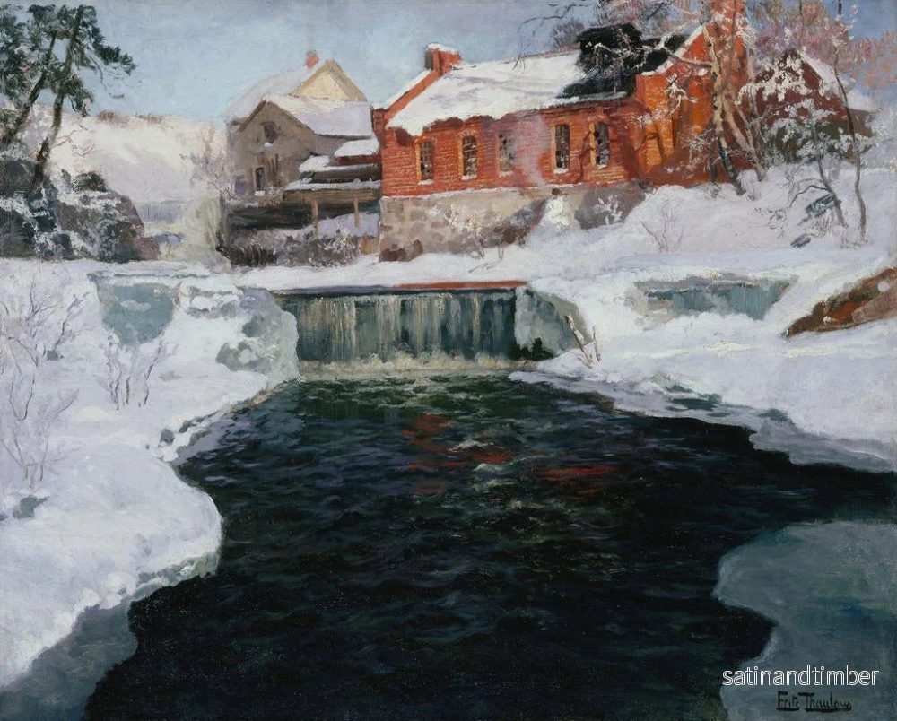 Reproduktion av målningen La nouvelle fabrique de Lillehammer - Frits Thaulow - Bild 2