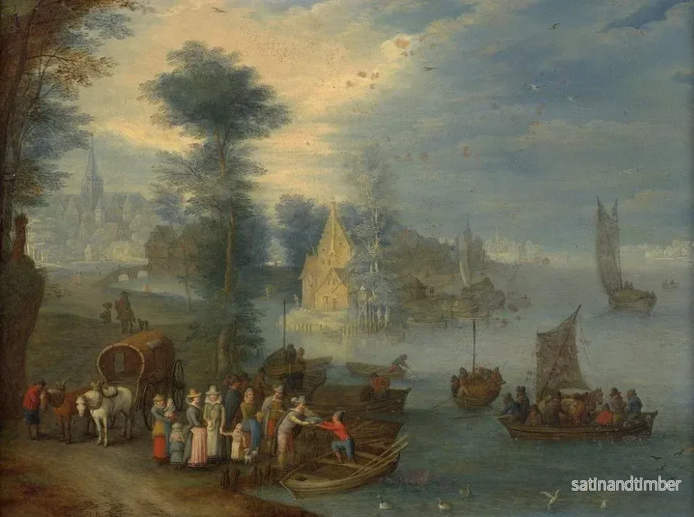 Reproduktion av målningen Landskapsflod med figurer - Joseph van Bredael - Bild 2