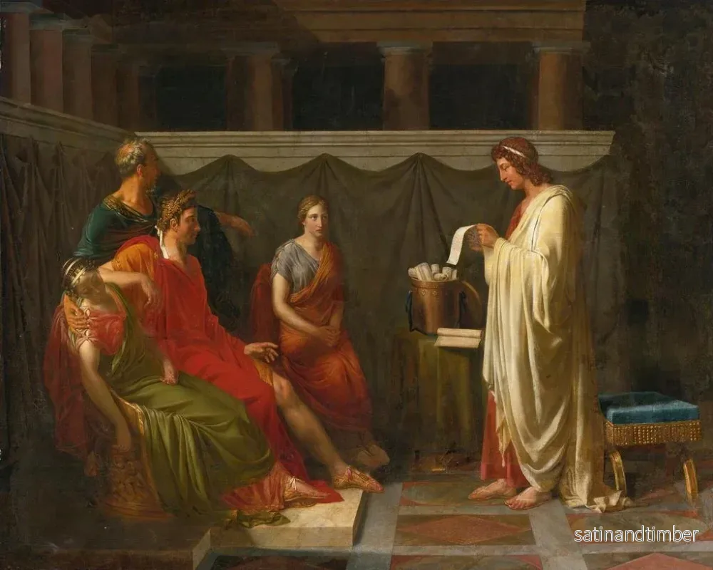 Reproduktion av målningen Virgile läser sin Eneiden framför Augustus - Jean-Bruno Gassies - Bild 2