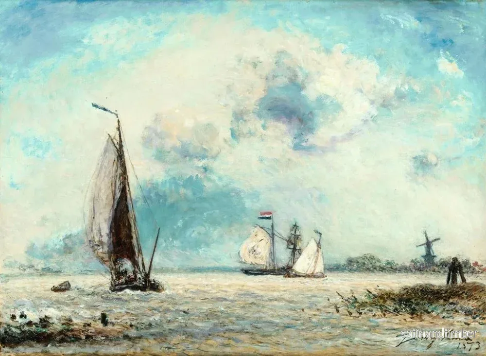 Reproduktion av målningen Båtar med segel på Meuse - Johan Barthold Jongkind - Bild 2