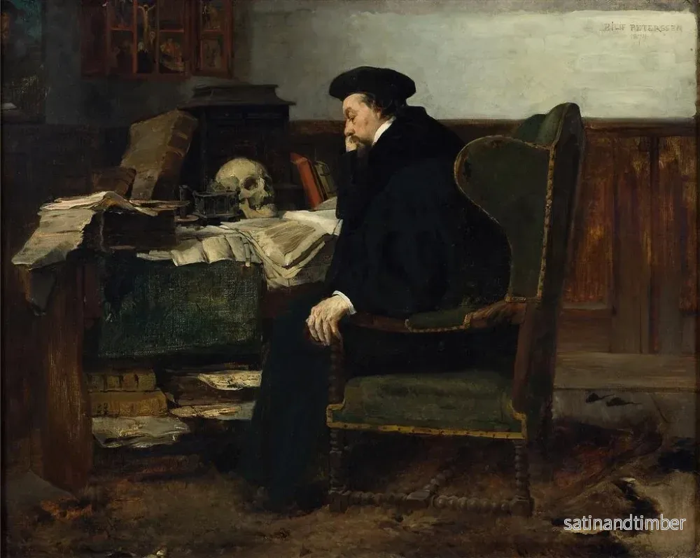 Reproduktion av målningen Absorbé dans ses études - Eilif Peterssen - Bild 2