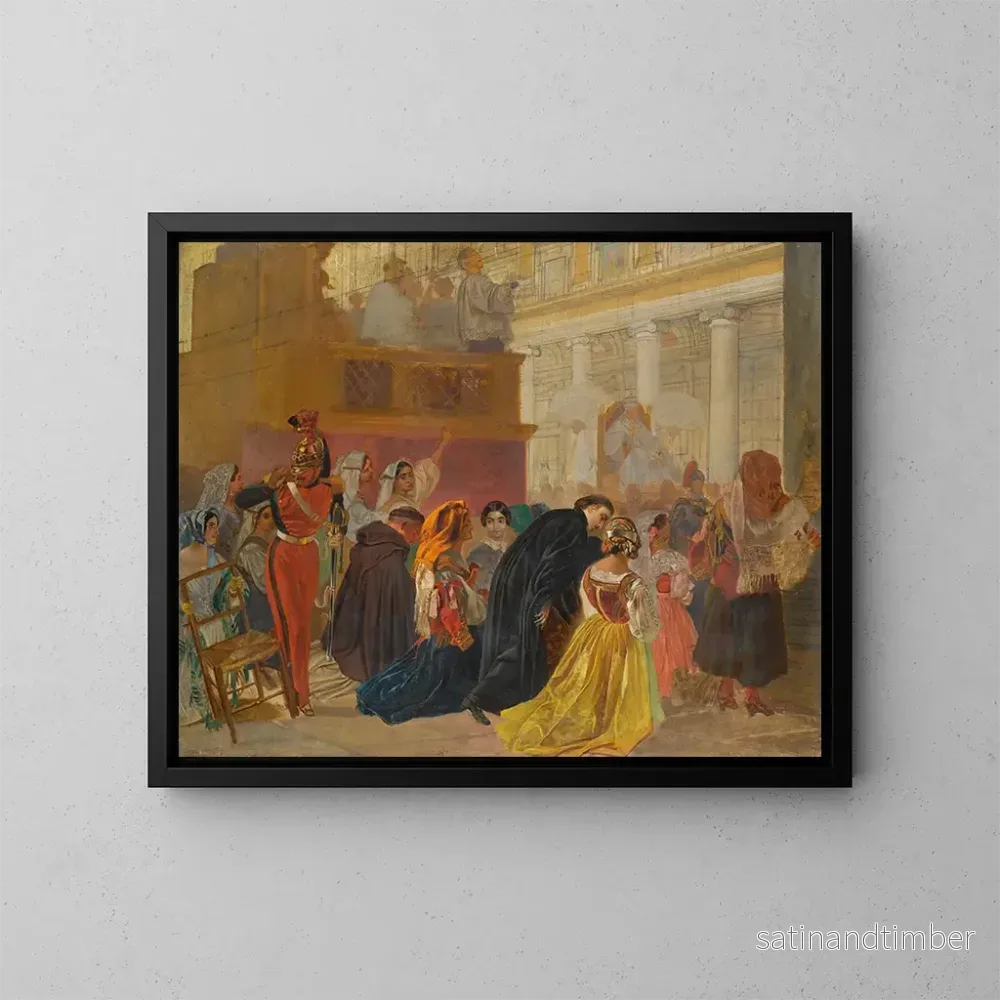 Reproduktion av målningen Studie för påvens Pius IX återkomst till Rom 1850 - Karl Bryullov