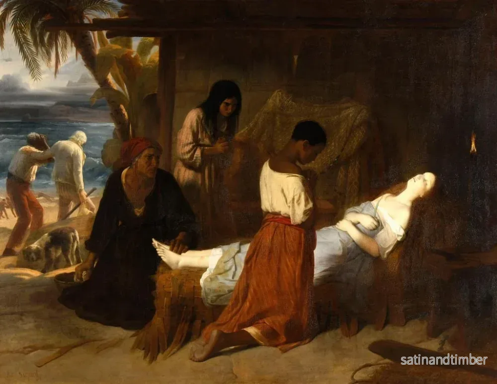 Reproduktion av målningen La Mort de Vierge - Émile Signol - Bild 2