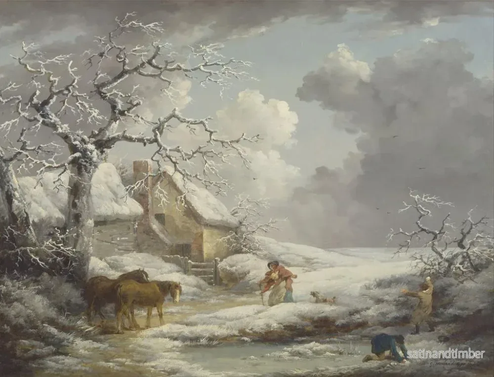 Reproduktion av målningen Landskapsbild vinter - George Morland - Bild 2
