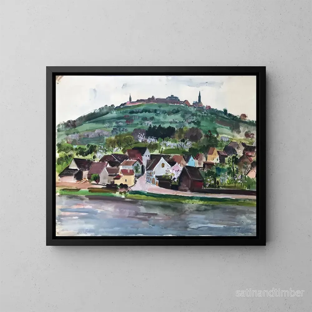 Reproduktion av målningen La forteresse de Dilsberg près de Heidelberg – Otto Geigenberger Reproduktion av målningen La forteresse de Dilsberg près de Heidelberg – Otto Geigenberger