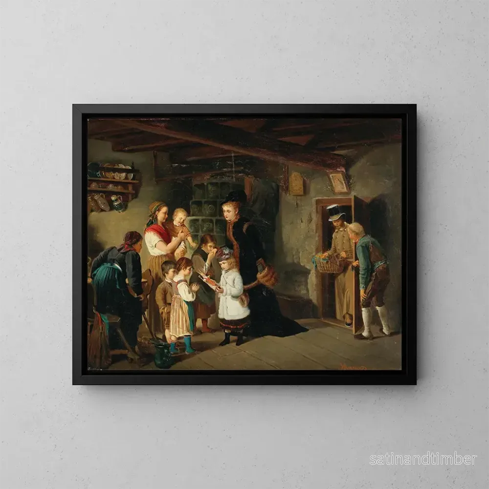 Reproduktion av målningen Cadeaux de Saint Nicolas – Johann Hamza Reproduktion av målningen Cadeaux de Saint Nicolas – Johann Hamza