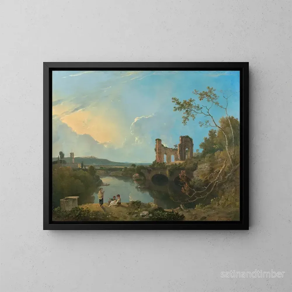 Reproduktion av målningen Temple de Vénus à Baïes - Richard Wilson
