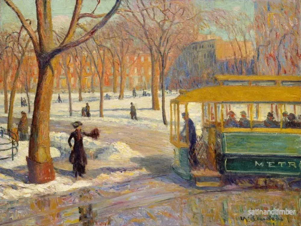 Reproduktion av målningen La voiture verte - William James Glackens - Bild 2
