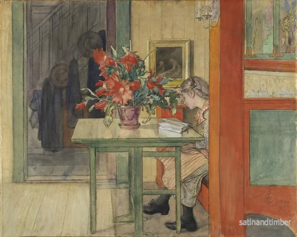 Reproduktion av målningen Lisbeth läsande - Carl Larsson - Bild 2