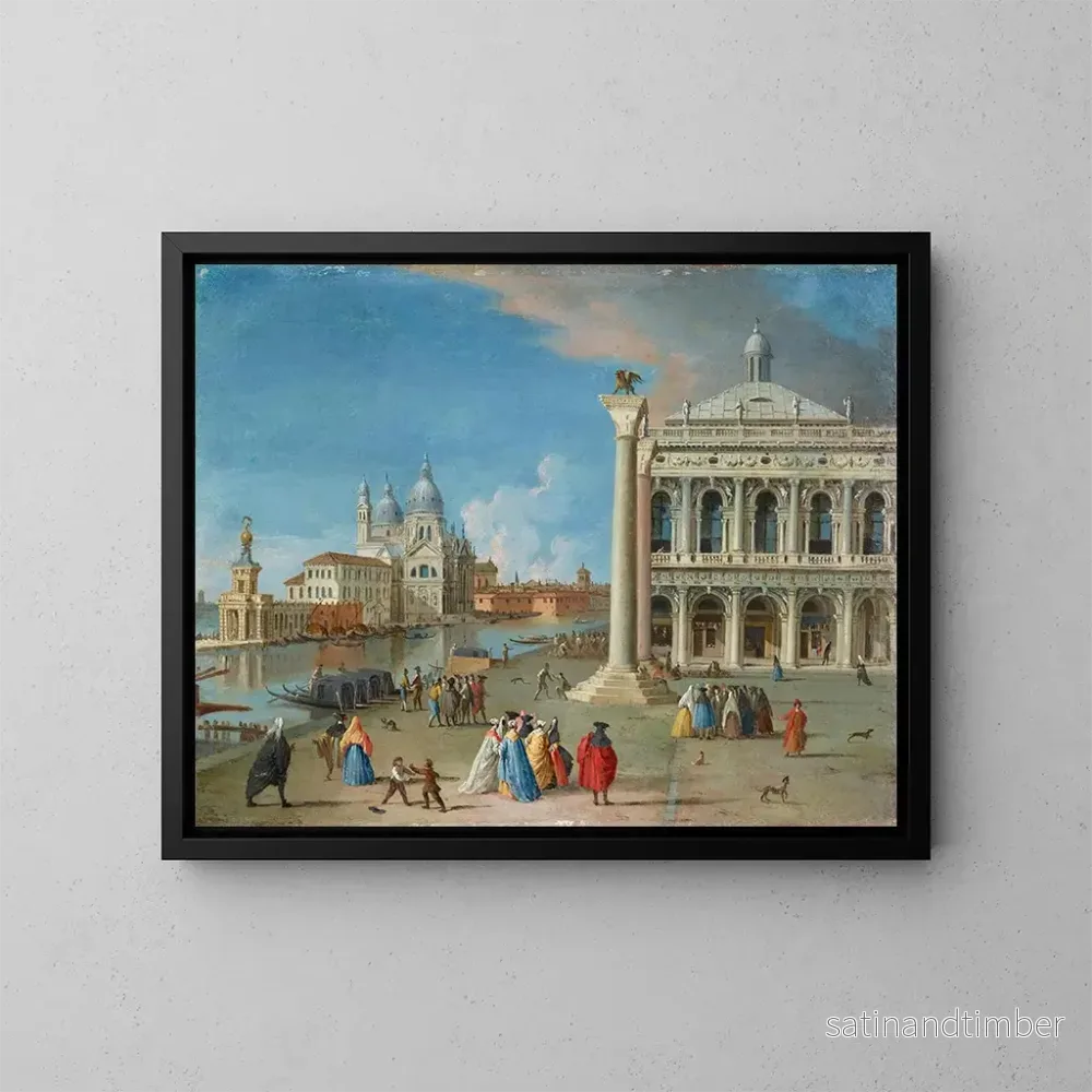 Reproduktion av målningen La Piazzetta med Santa Maria della Salute bortom Venedig – Johan Anton Richter Reproduktion av målningen La Piazzetta med Santa Maria della Salute bortom Venedig – Johan Anton Richter
