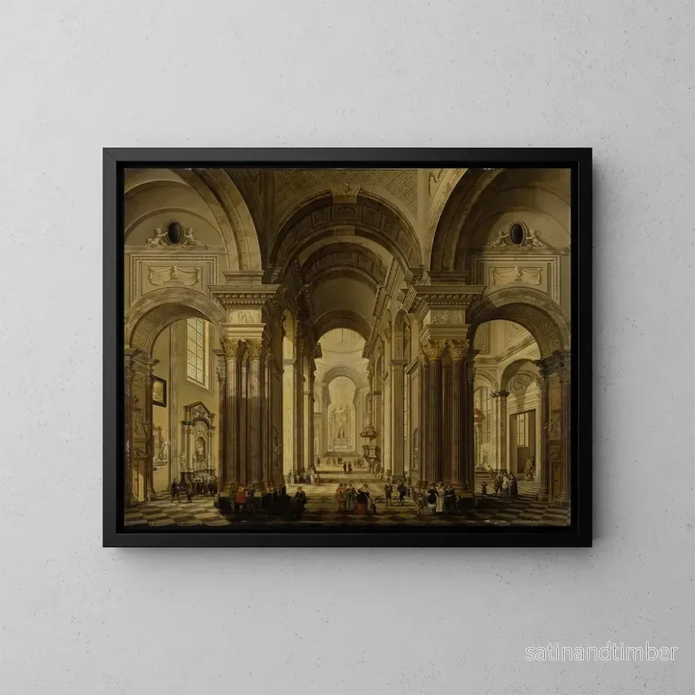 Reproduktion av målningen av ett barockkyrkorinteriör - Johann Ludwig Ernst Morgenstern