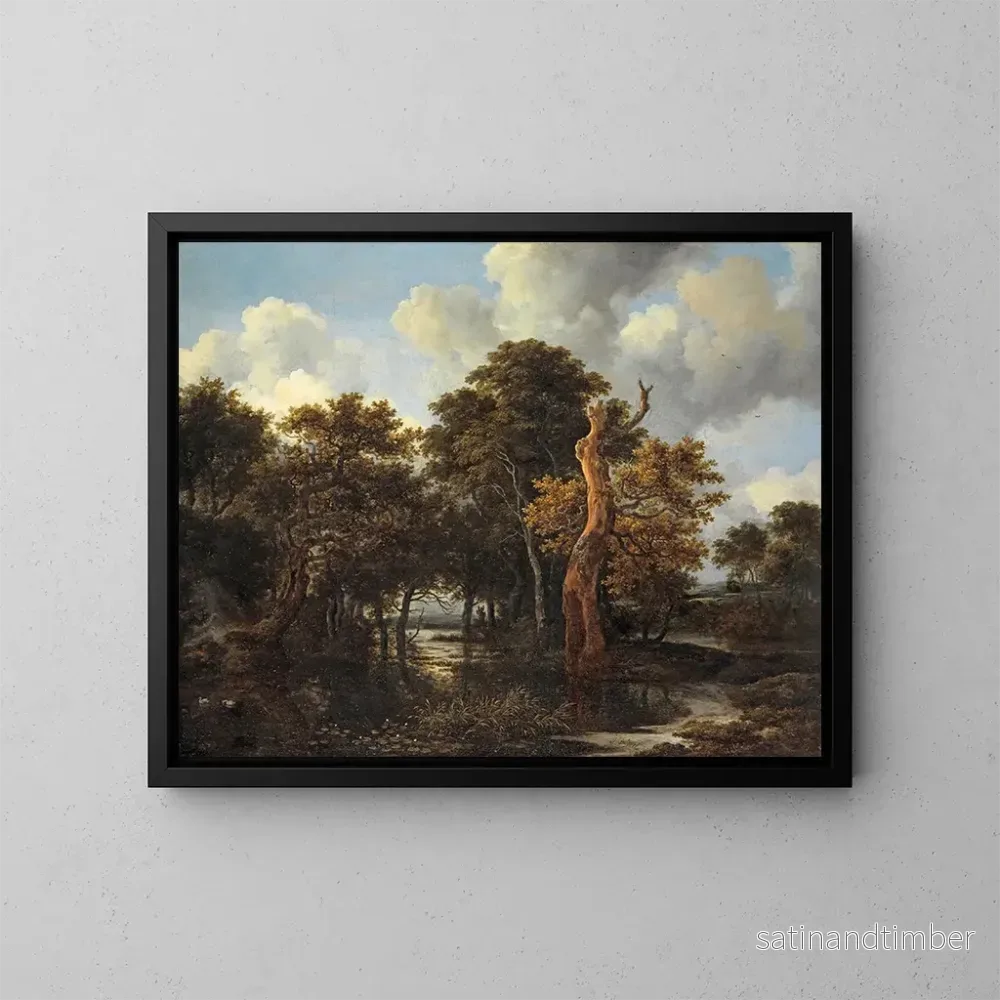 Reproduktion av målningen av ett träsklandskap med ett dött träd - Jacob van Ruisdael