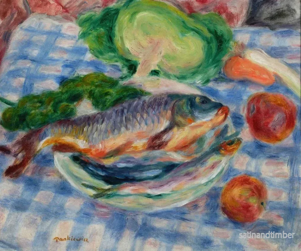 Reproduktion av målningen av naturtavla med en fiskekatt - Józef Pankiewicz - Bild 2