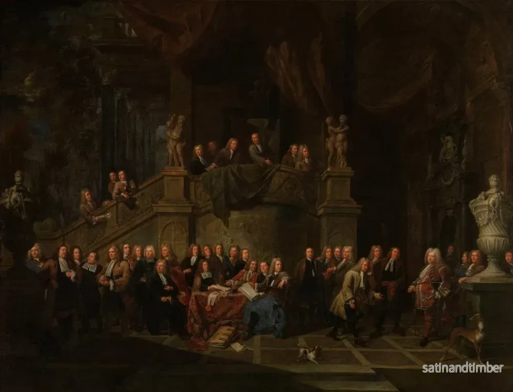 Reproduktion av målningen La réception de Jan Karel de Cordes dans la salle de la guilde - Balthasar van den Bossche - Bild 2