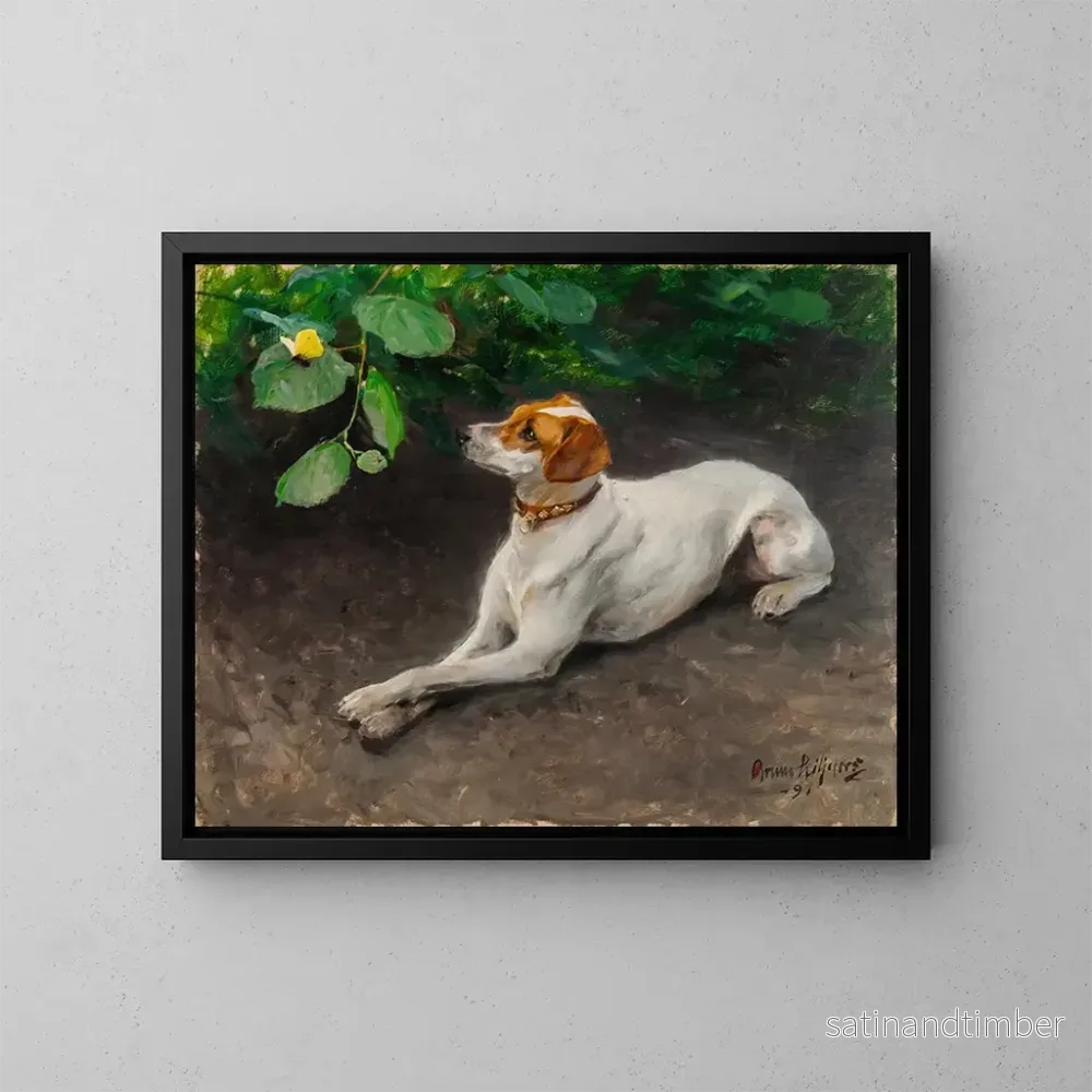 Reproduktion av målningen Portrait av en hund - Bruno Liljefors