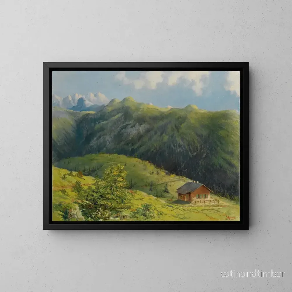 Reproduktion av målningen av Le pavillon de chasse de Saas à Liechtenstein - Hans Gantner