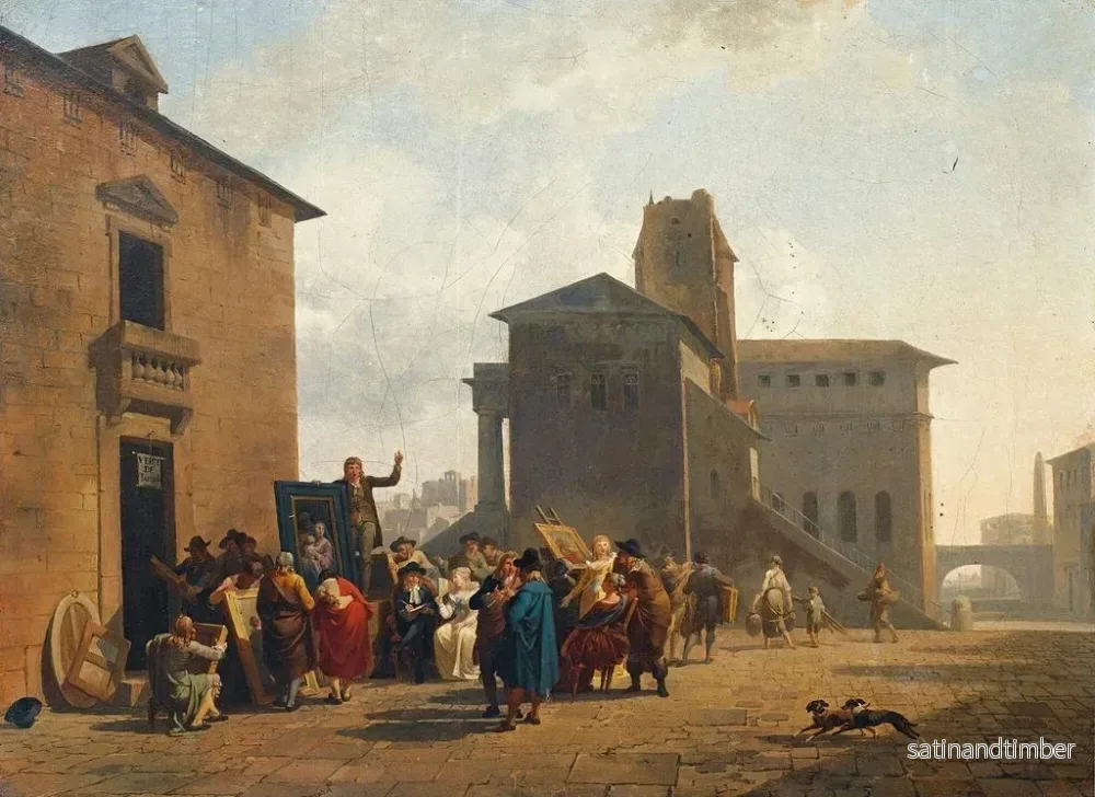 Reproduktion av målningen En utomhusauktion på ett bytorg - Nicolas-Antoine Taunay - Bild 2
