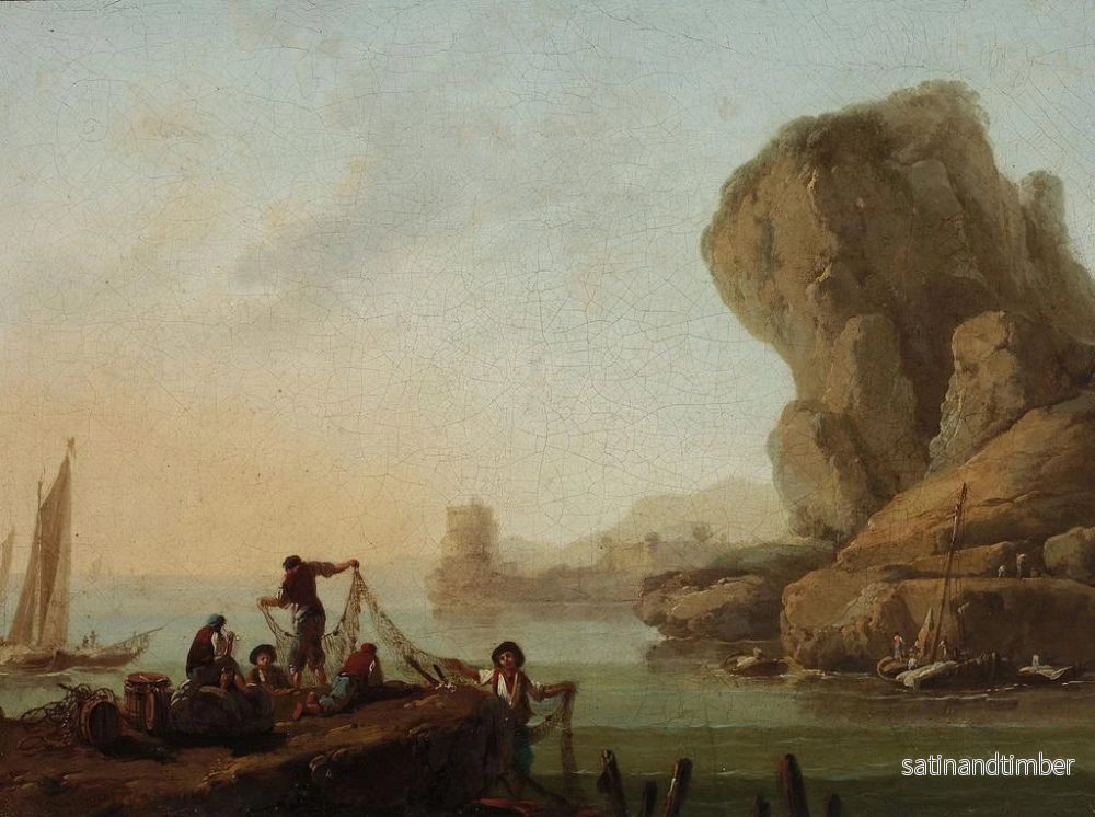 Reproduktion av målningen Fiskare som drar i nät vid havskanten - Jean-Baptiste Pillement - Bild 2