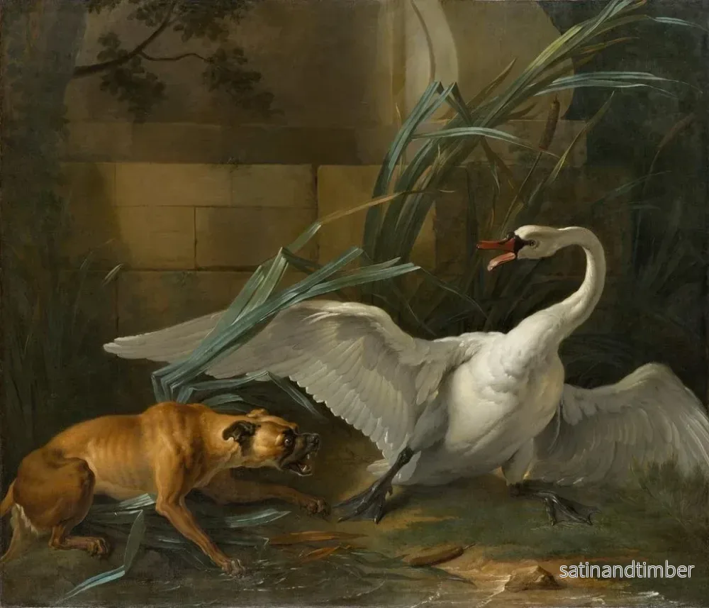 Reproduktion av målningen Svanen attackerad av en hund - Jean-Baptiste Oudry - Bild 2