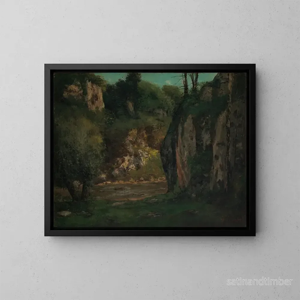 Reproduktion av målningen Le ruisseau caché - Gustave Courbet