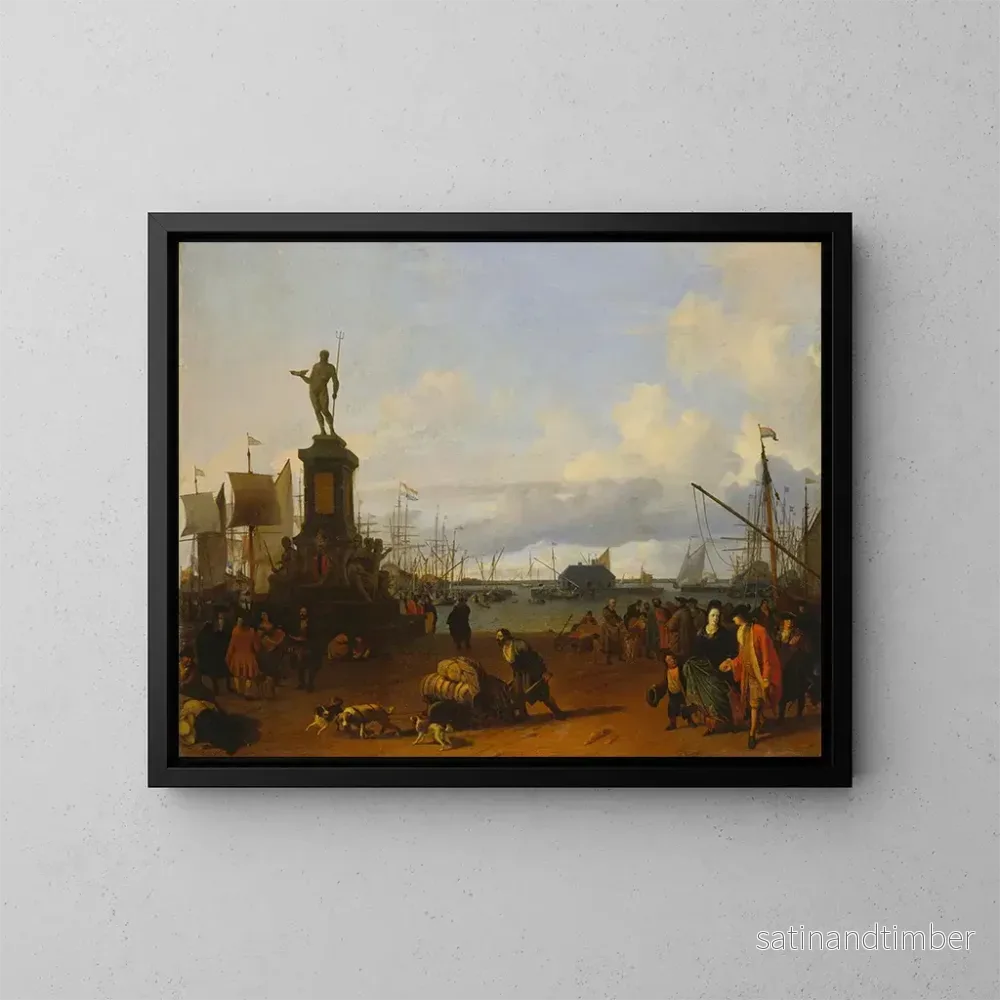 Reproduktion av målningen Vue du port d’Amsterdam à la rivière IJ – Ludolf Bakhuizen Reproduktion av målningen Vue du port d’Amsterdam à la rivière IJ – Ludolf Bakhuizen