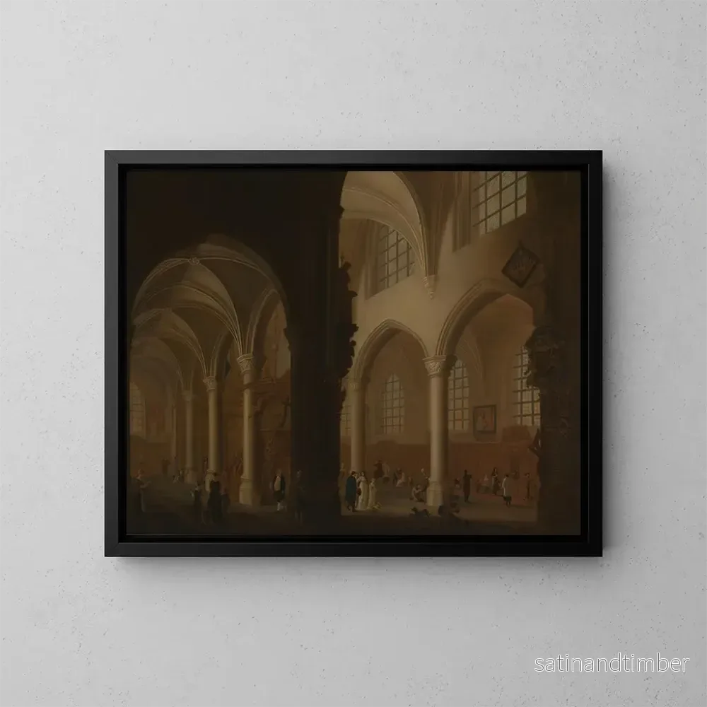 Reproduktion av målningen av den gamla kyrkan Saint-Georges i Antwerpen – Petrus Johannes van Regemorter Reproduktion av målningen av den gamla kyrkan Saint-Georges i Antwerpen – Petrus Johannes van Regemorter