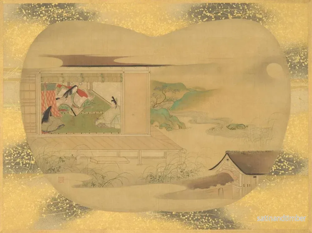 Reproduktion av målningen Scen du Dit du Genji - Kanō Tsunenobu - Bild 2