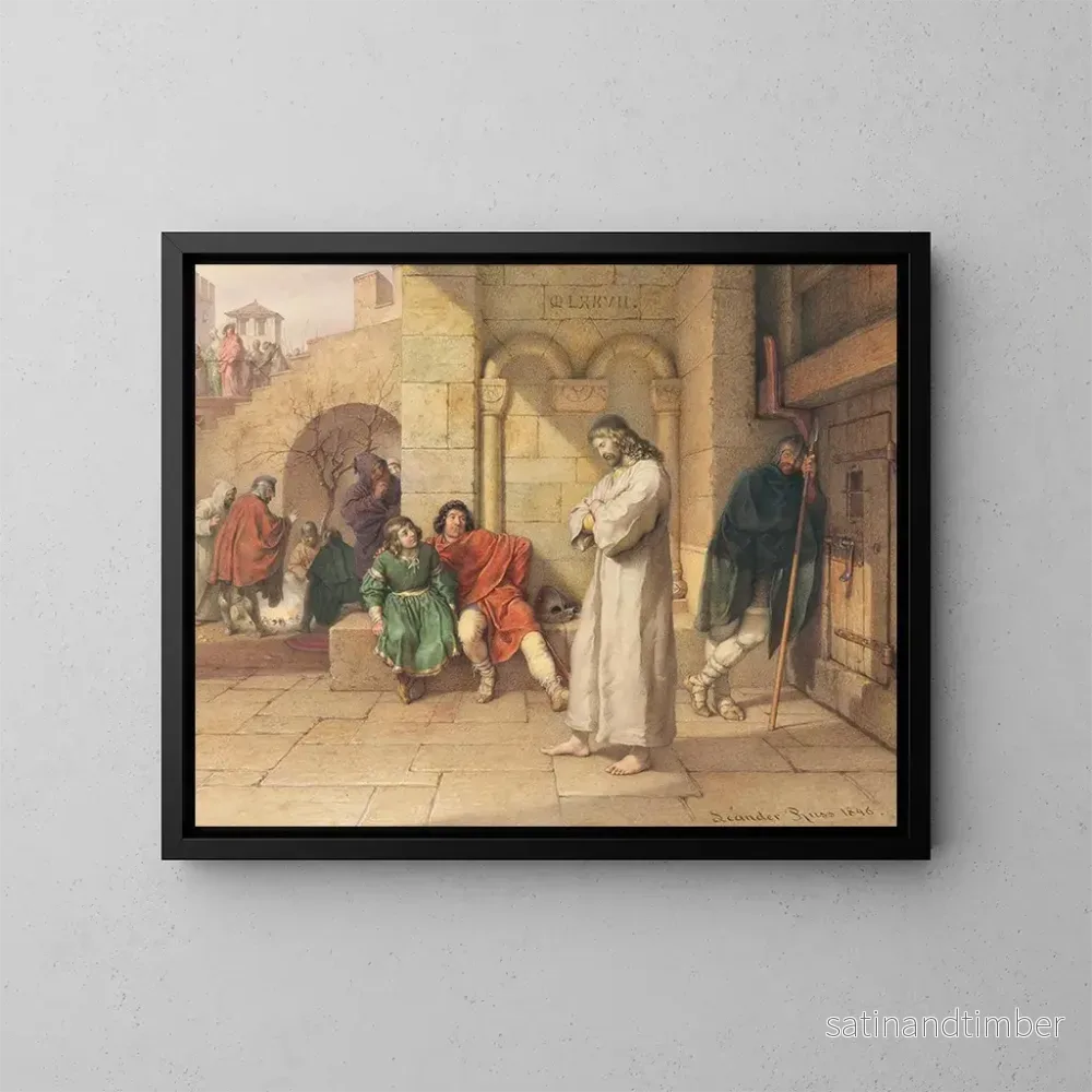 Reproduktion av målningen La marche du roi Henri IV vers Canossa - Leander Russ
