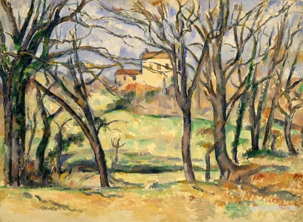 Reproduktion av målningen av träd och hus nära Jas de Bouffan - Paul Cézanne - Bild 2