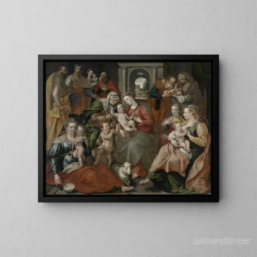 Reproduktion av målningen La Famille de sainte Anne - Maerten de Vos
