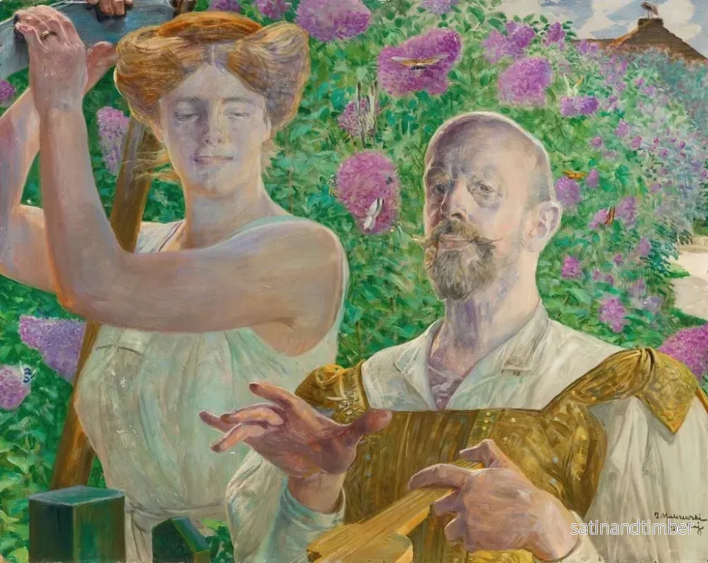 Reproduktion av målningen självporträtt med mus och buddleja - Jacek Malczewski - Bild 2