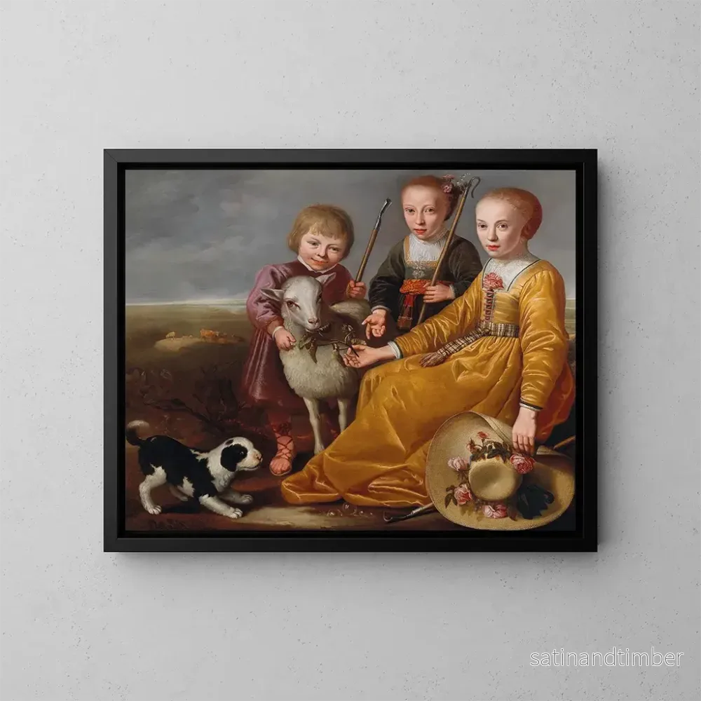 Reproduktion av målningen Tre barn med en get och en hund i ett landskap – Jacob Gerritsz Cuyp Reproduktion av målningen Tre barn med en get och en hund i ett landskap – Jacob Gerritsz Cuyp