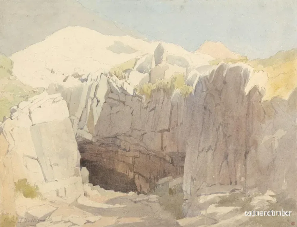 Reproduktion av målningen Studie av klipporna vid Mumbles - Edward Duncan - Bild 2