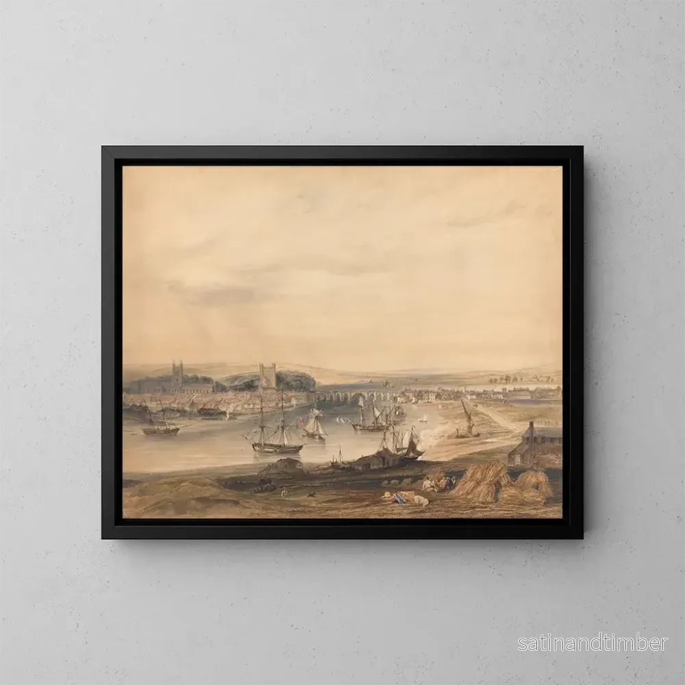 Reproduktion av målningen Vue de Rochester, la ville et le port – Henry Gastineau Reproduktion av målningen Vue de Rochester, la ville et le port – Henry Gastineau