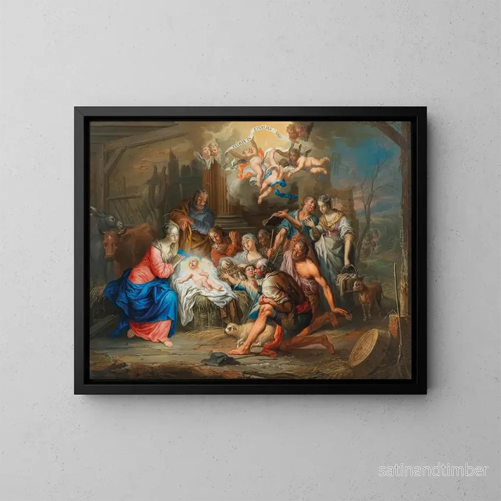 Reproduktion av målningen L'Adoration des bergers - Franz Christoph Janneck