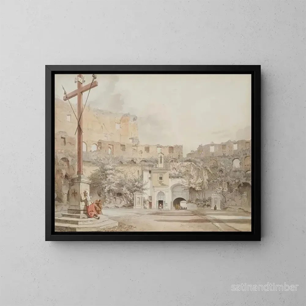Reproduktion av målningen av insidan av Colosseum, Rom - William Pars