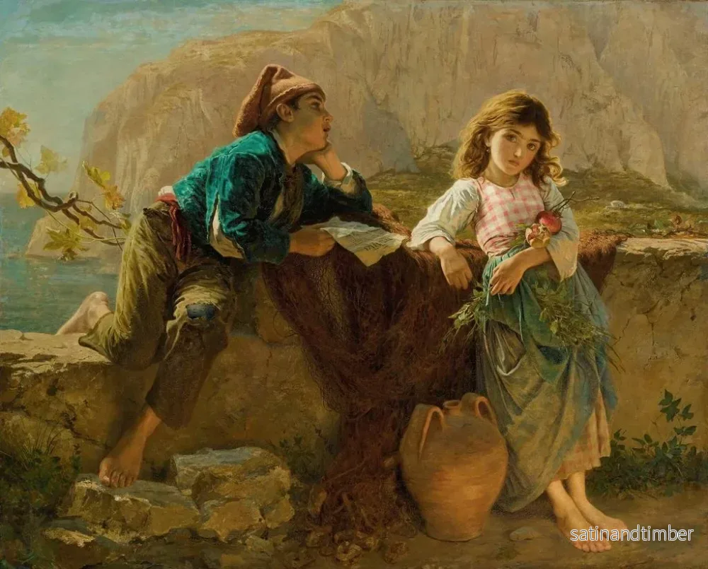 Reproduktion av målningen av Fiskarbarn i Capri - Sophie Anderson - Bild 2