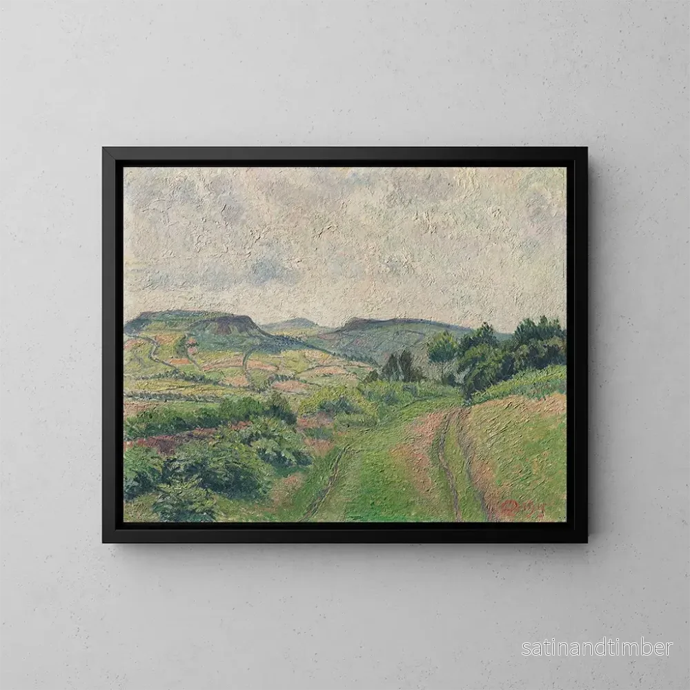 Reproduktion av målningen av ett böljande landskap - Lucien Pissarro