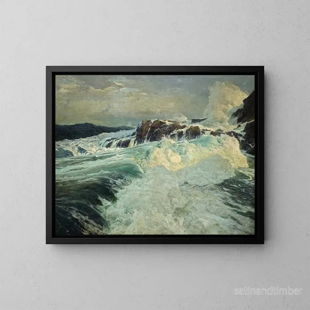 Reproduktion av målningen Mer rugissante 1909 - Frederick Judd Waugh