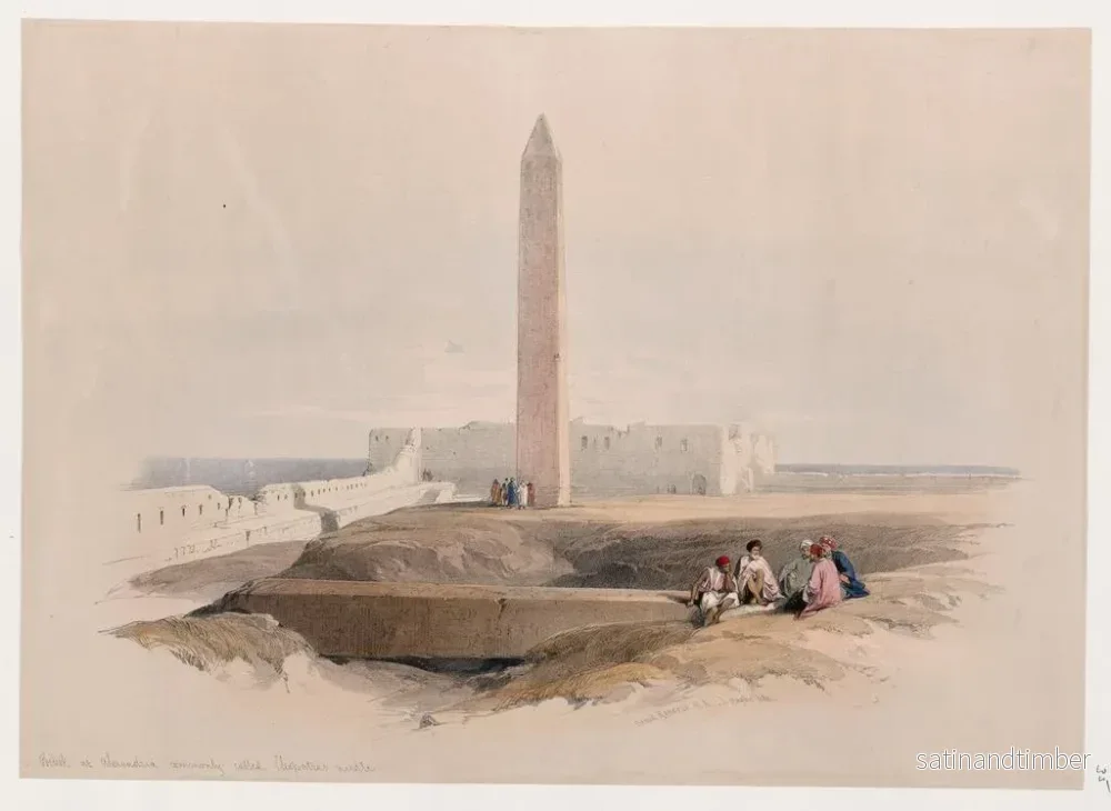 Reproduktion av målningen Obelisken av Alexandria, allmänt kallad Kleopatras nål - David Roberts - Bild 2