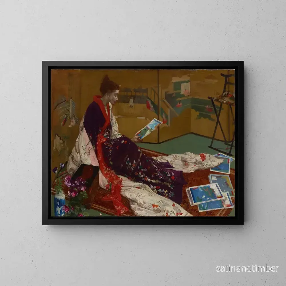 Reproduktion av målningen Caprice i lila och guld: L-skärmen i guld - James Abbott McNeill Whistler